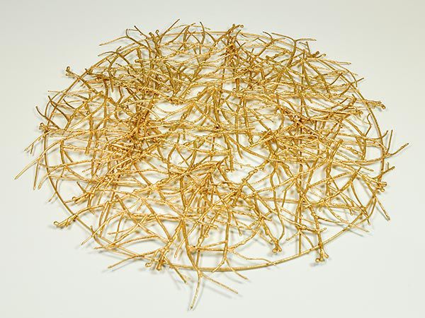 Deko-Scheibe aus goldenen Zweigen Wanddeko Tischdeko 55cm