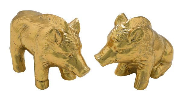 Wildschweine 2-fach sortiert Goldmetallic Keramik 13,5cm