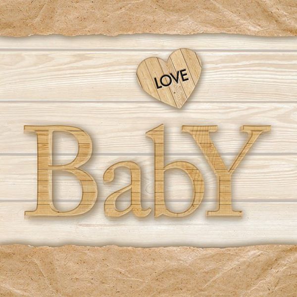 Tauf-Serviette Baby Love Nature 33x33cm 20er Pack