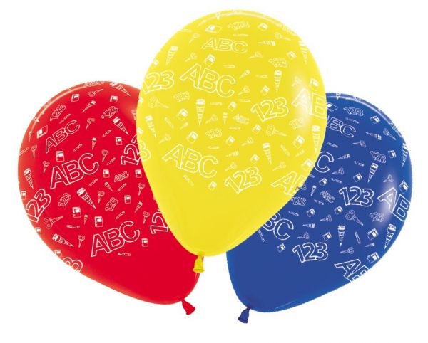 Luftballon Schulanfang bunt 5 Stück bei Tischdeko-Shop.de