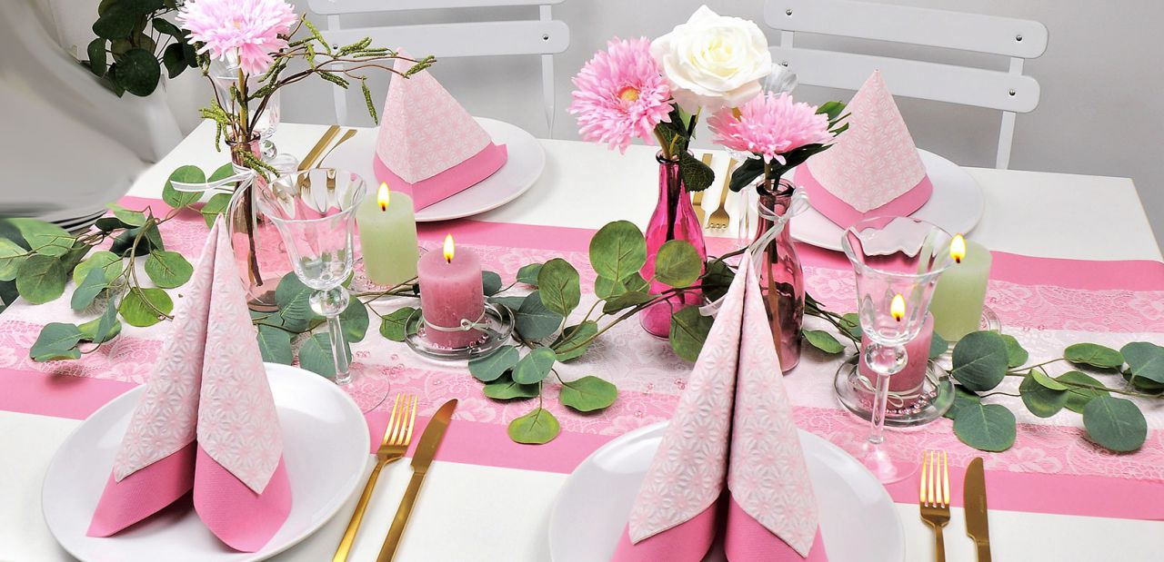 Schaumstoff Rosen-Köpfe 3er Set rosa Hochzeit Streudeko Kunstblume Tisch-Deko 