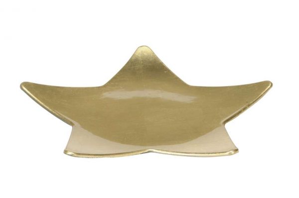 Deko-Teller Sternform Gold 24cm Kunststoff