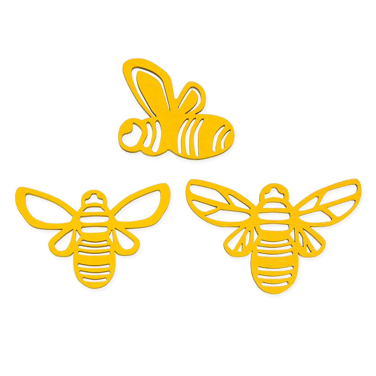 Streudeko Bienen gelasert Gelb 24 Stück Größe 35-65 mm