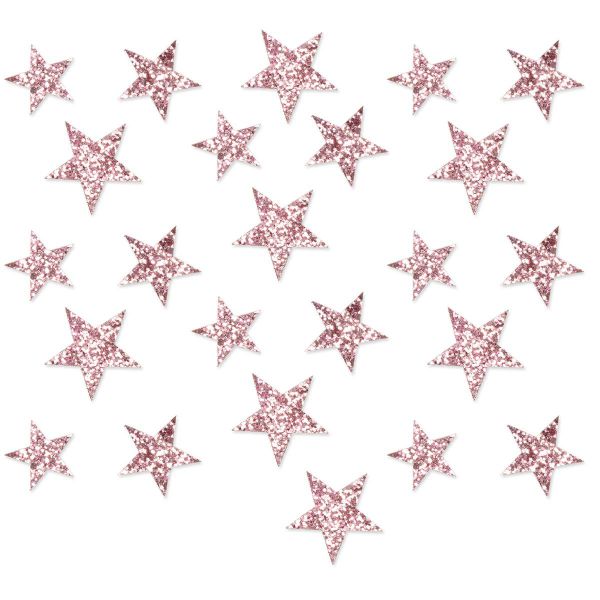 Steudeko Sterne Rose Glitter 24 Stück sortiert bei Tischdeko-Shop.de