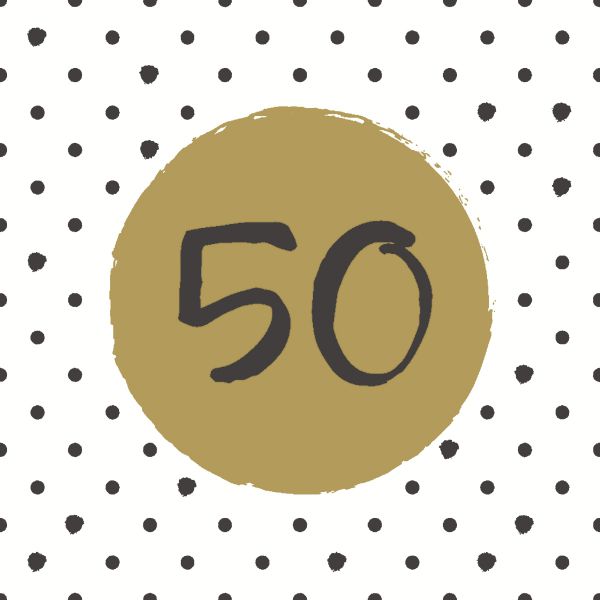 Geburtstags-Serviette 50th Birthday 33x33cm 20er Pack
