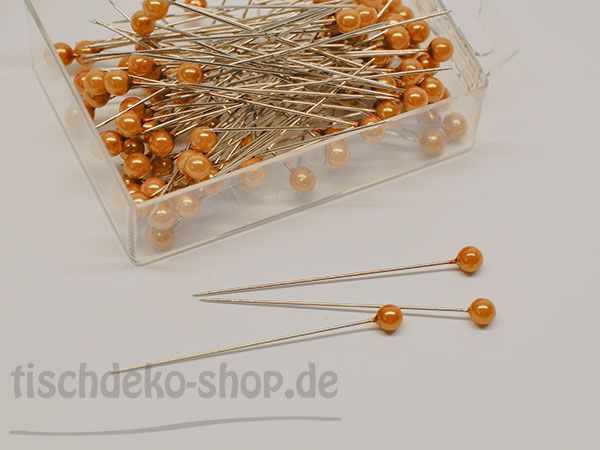 Deko-Nadel mit Perle Honig/Gold Ø 6mm