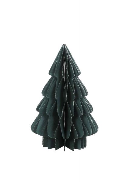 Weihnachtsdeko Papierbaum Dunkelgrün Petrol faltbar 20cm