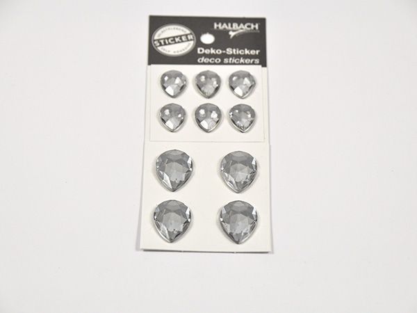 Strass-Sticker Diamant-Tropfen 10er Set