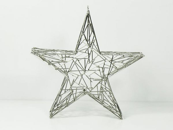 Draht-Stern Silber 33x8cm Weihnachtsdeko