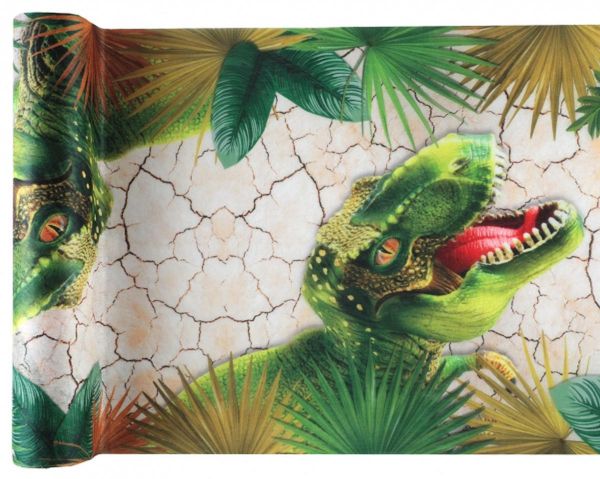 Tischläufer Dinosaurier-Motiv mehrfarbig Vlies 30 cm x 5 m