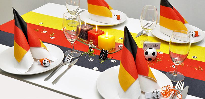 Tapete WM Deutschland schwarz rot gelb 7,50m x 53cm WM Tisch Deko 