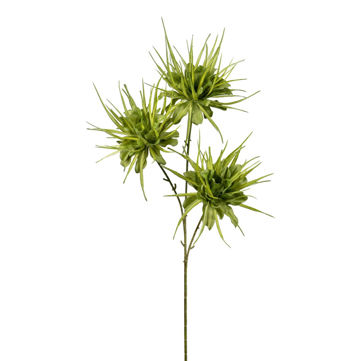 mit cm Epiphyllum Blatt-Kaktee 3 Blüten Kunstblume Grün 73