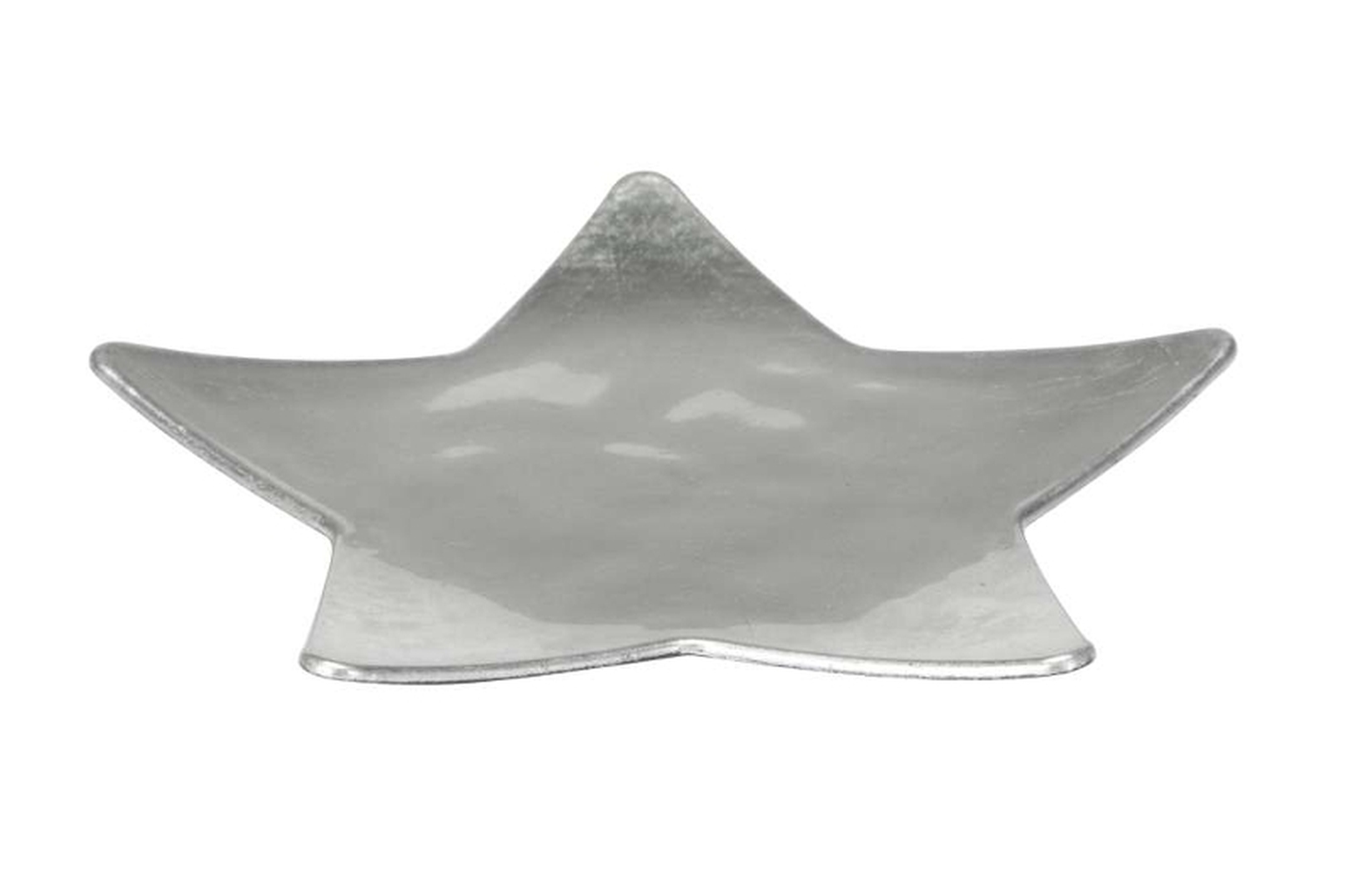 Deko-Teller Sternform Silber 24cm Kunststoff