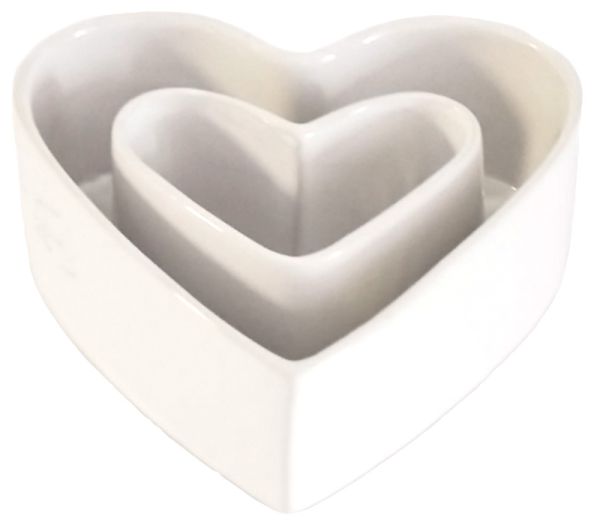 Ringvase Herzform Keramik Weiß 17cm