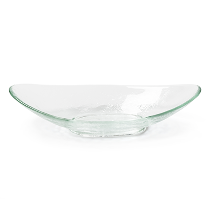 Schale Glas Oval strukturiert h6,5 d27,5 bei Tischdeko-Shop.de
