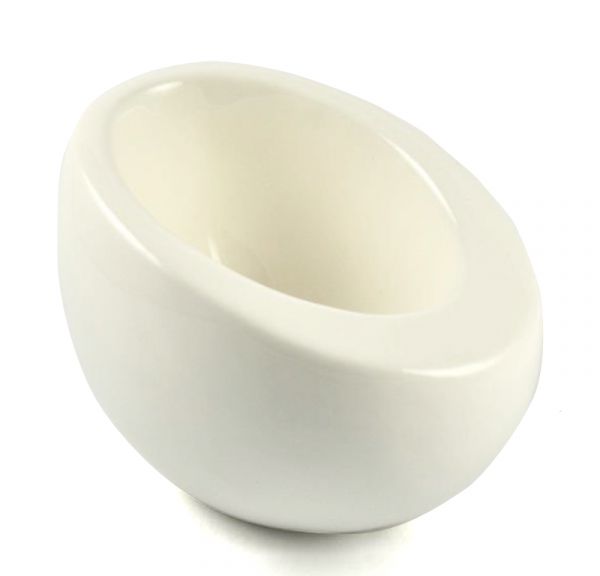 Dekoschale/Pflanztopf oval Porzellan weiß 9,5x9,8x9,4cm
