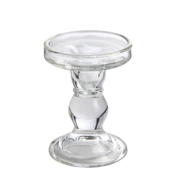Dual-Kerzenständer für Spitzkerzen oder Stumpenkerzen Glas 11cm