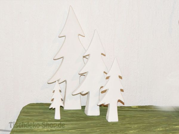 Tannenbaum Porzellan Weiß glänzend Höhe 15cm