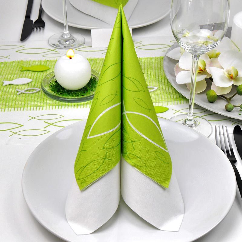 10 x Fische Frühlingsgrün Tischdeko Tischdekoration Kommunion Hochzeit Taufe 