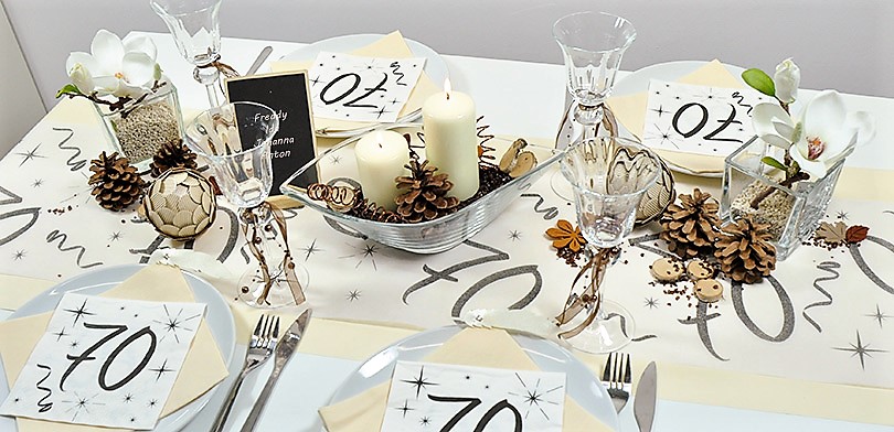 Tischband Tischläufer zum 70 70. Geburtstag Party Tisch Deko Dekoration 18 