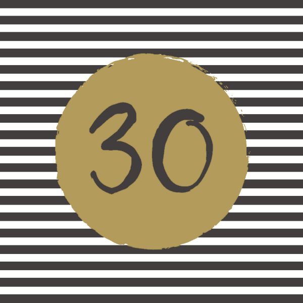 Geburtstags-Serviette 30th Birthday 33x33cm 20er Pack