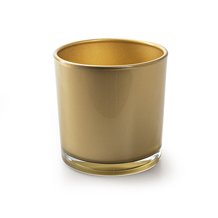 Konische Vase Windlicht Monaco Glas Gold 10 cm