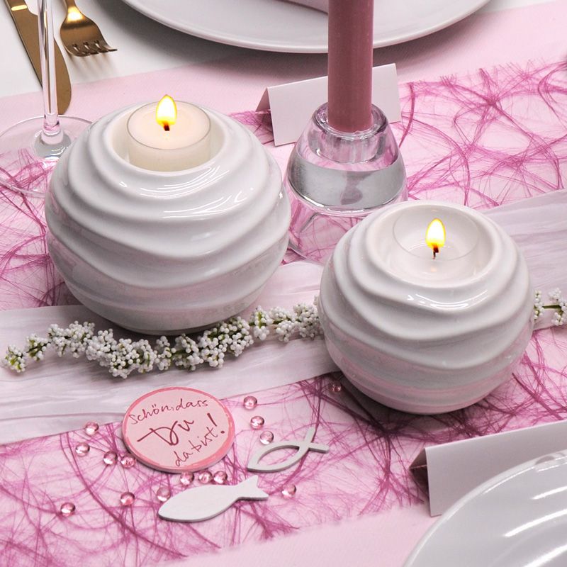 2 x Tischaufleger rosa,Tischdeko Tischdekoration Kommunion Konfirmation Hochzeit 