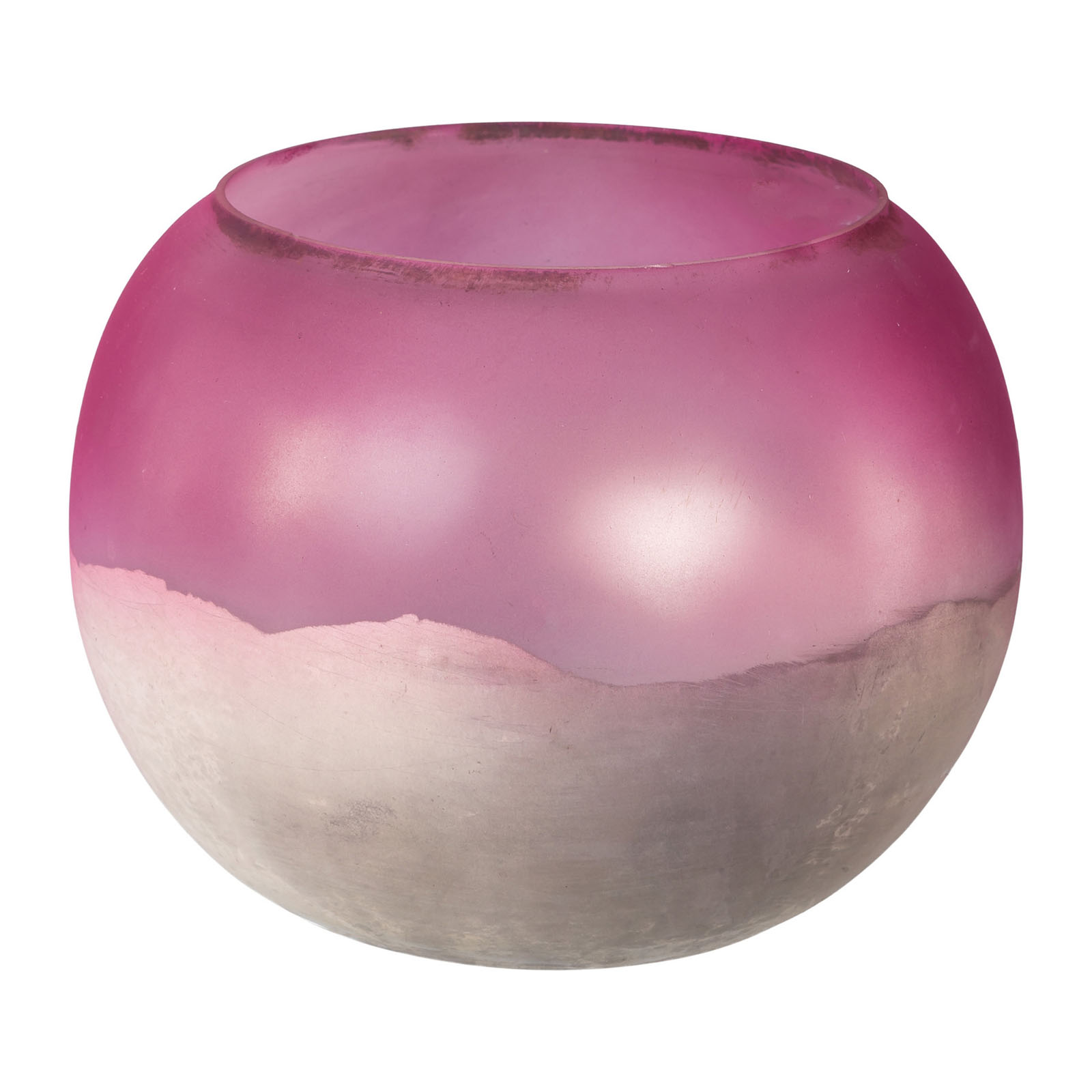 Deko-Glas Windlicht Vase Moon Kugelform15x13cm Rosa