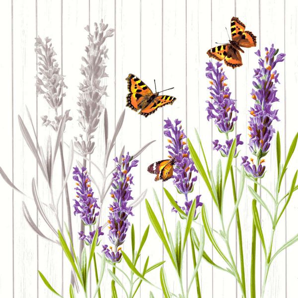 Serviette Smell Well mit Lavendel und Schmetterlingen 33 cm 20er Pack