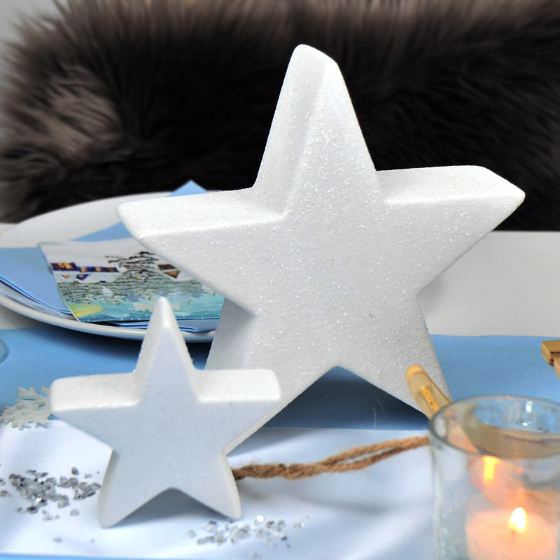 Stern Weiß Glitter Keramik stehend 10 Weihnachtsdeko cm
