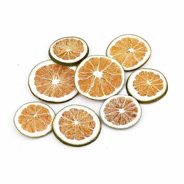 Orangenscheiben, grün, nicht zum Verzehr getrocknet D3 -6 cm 8-10 Stück