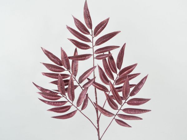 Künstlicher Palmblatt-Zweig Bordeaux-Metallic 66cm bei Tischdeko-Shop.de