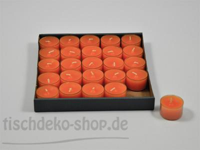 8-Stunden-Teelichter Mandarine 25-Stück-Spar-Packung