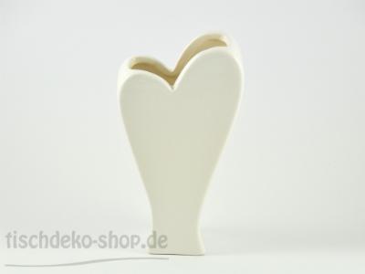 Herz-Vase Porzellan weiß 9,5x6,2x16,7cm