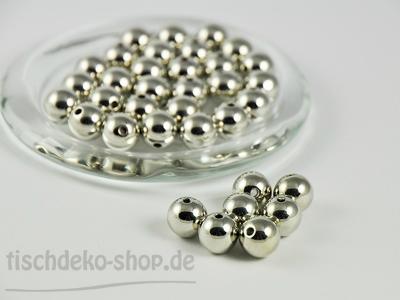 Perlen Ø 10mm Metallic silber 115 Stück