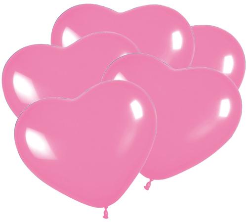 Luftballon Herz Rosa D 30cm 5 Stück