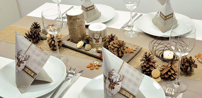 Tischdekoration mit Hirschmotiven - Tischdeko mit Waldtieren