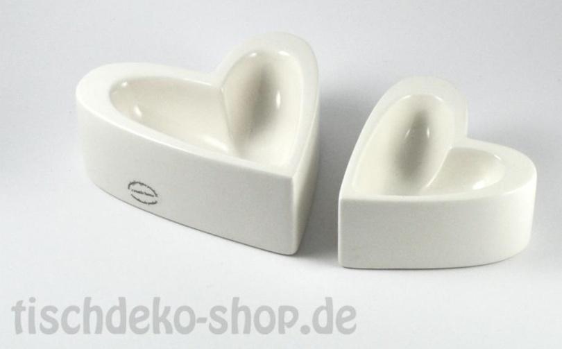 Herz-Schale Porzellan weiß 14,5x13x5,5cm - Liebevolle Muttertagsdeko