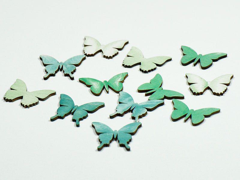 Schmetterling Streu Grün/Blau lasiert sortiert