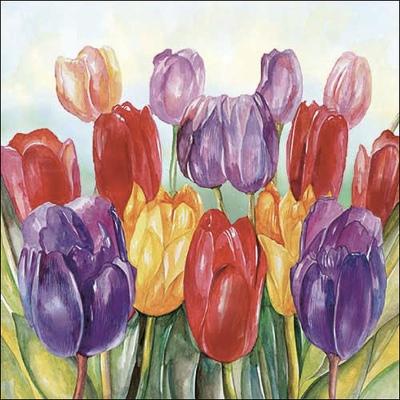 Frühlings-Serviette Colourful Tulips 33x33cm 20er Pack